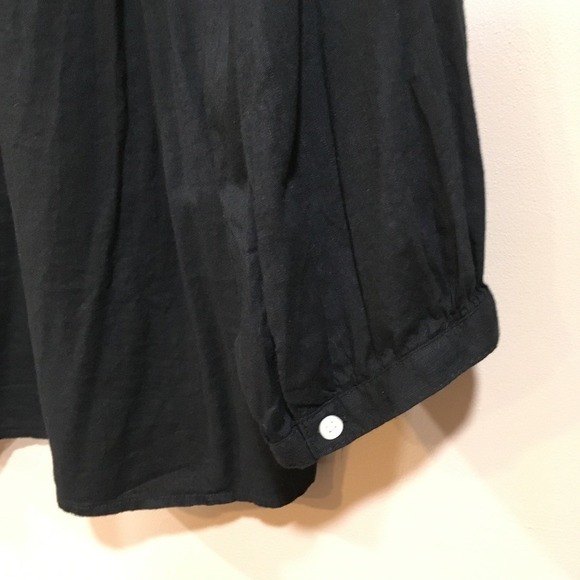 Old Navy Mandarin Collar Button Up Swing Blouse Womens XXL Tall Black Minimalist - Picture 8 of 12